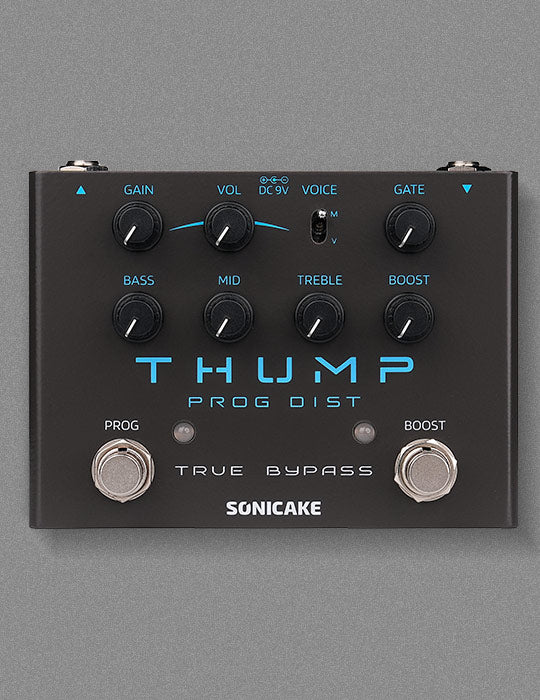 effect pedal knobs Sonicake Thump High-Gain Distortion Pedal with Boost & Noise Gate