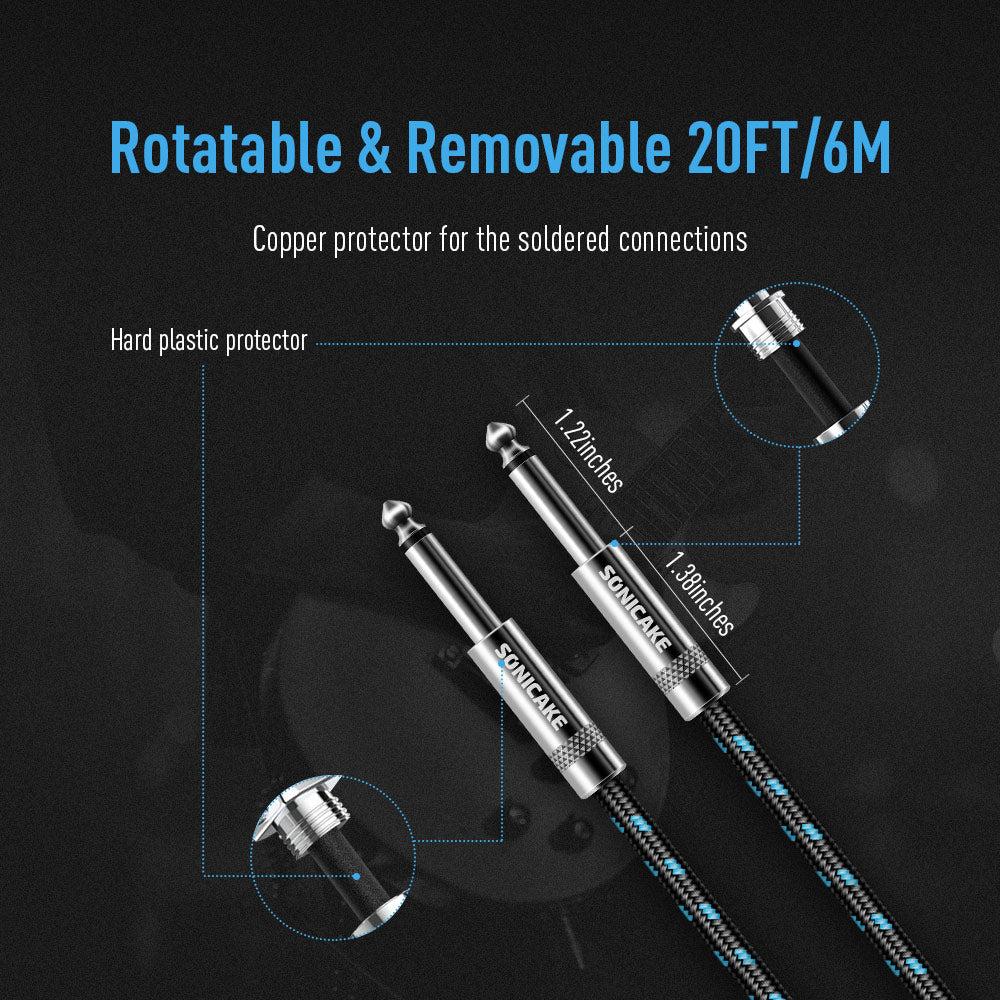 Instrument Cable (20ft/6m, Straight to Straight) - Sonicake