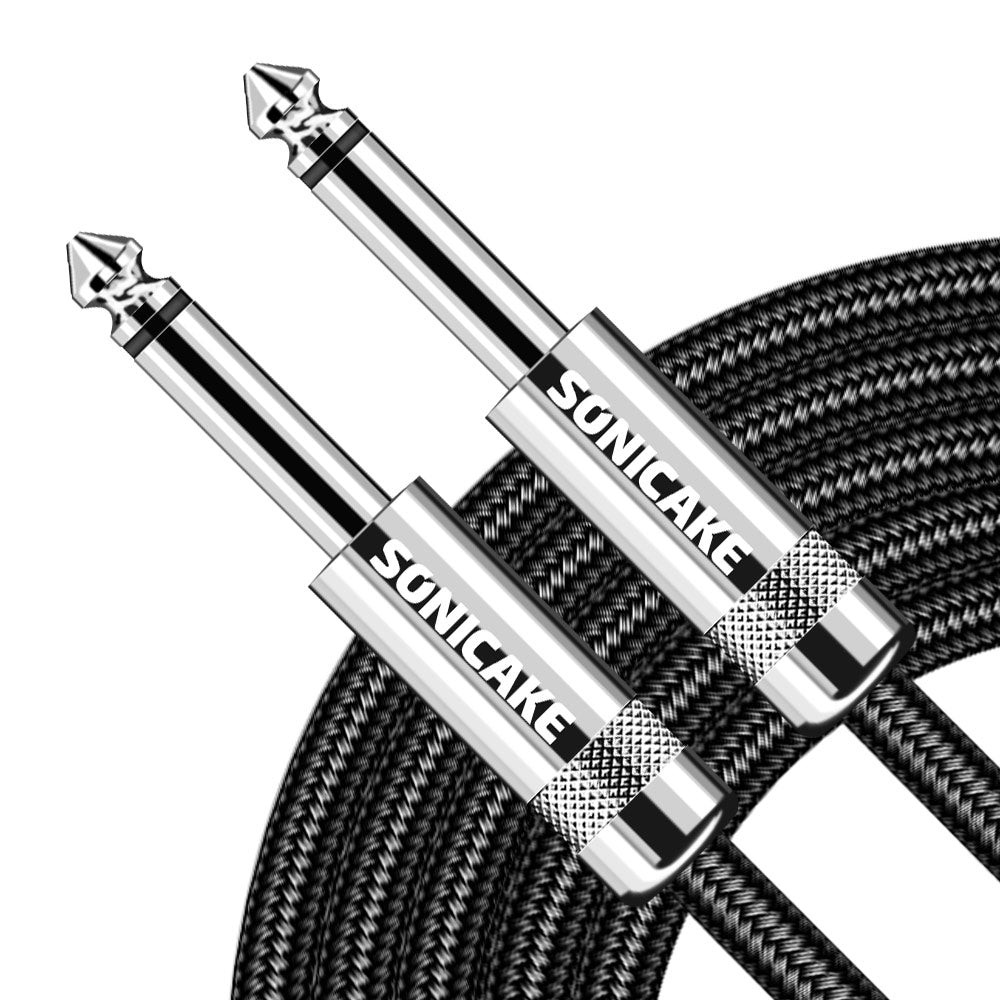 Instrument Cable (20ft/6m, Straight to Straight, Black) - Sonicake
