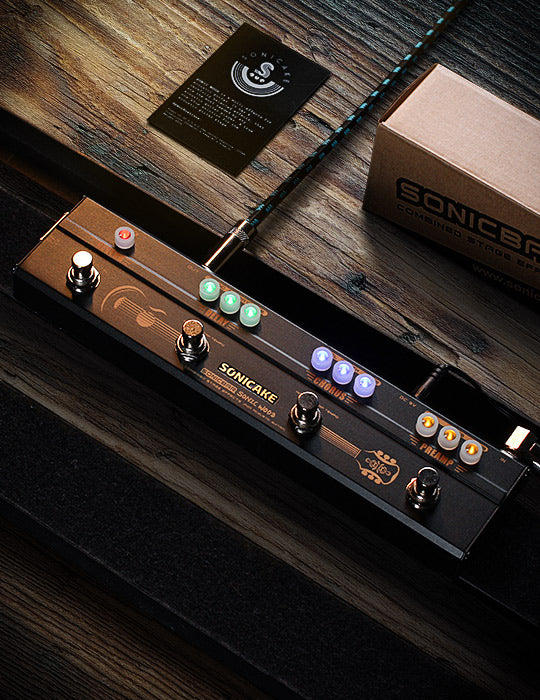 SONICAKE Acoustic Pedal Guitar Effect Acoustic Pedal Multi Effects Preamp Chorus Delay Reverb Acoustic Guitar Pedal Sonic Wood With XLR Output