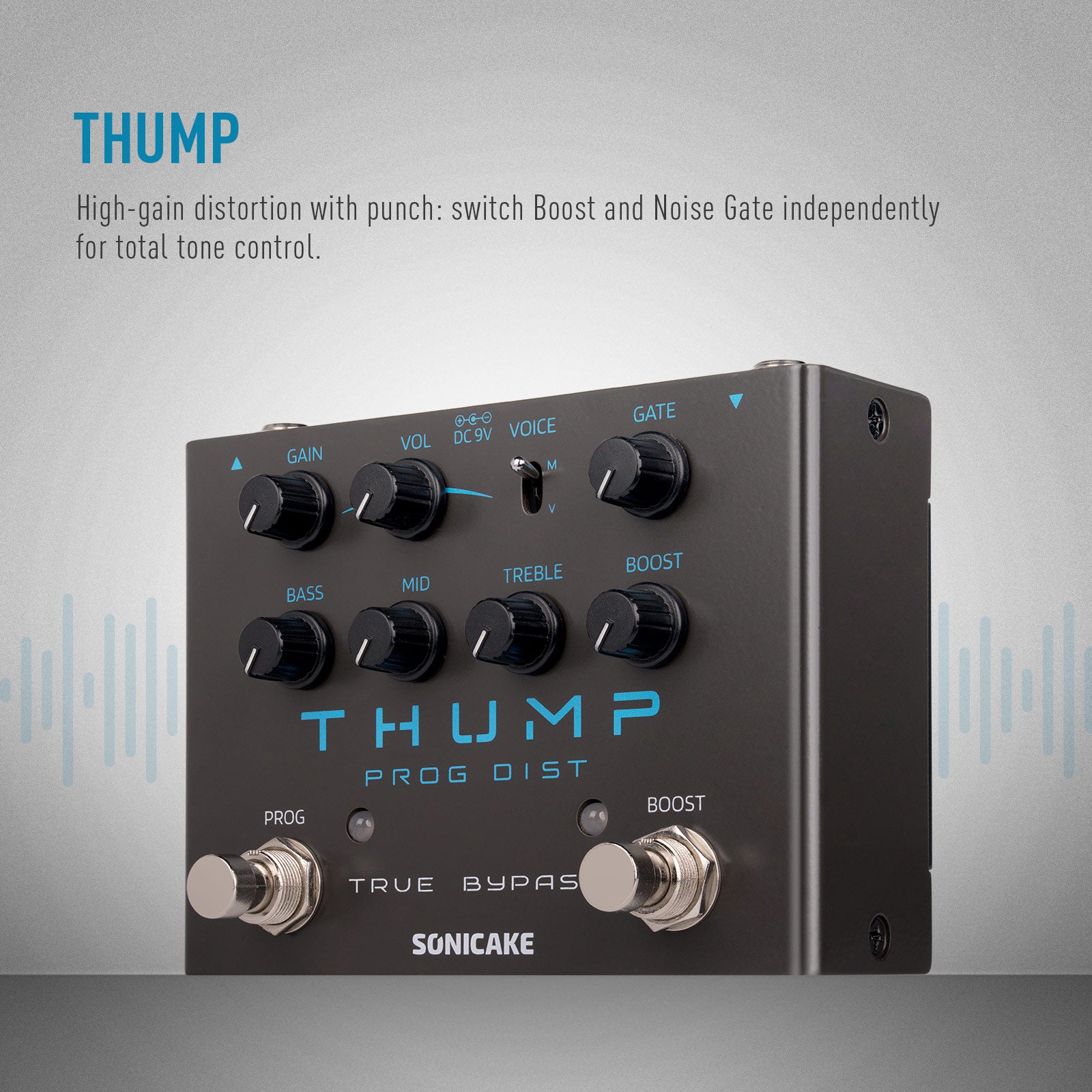 NeotenicSound　BlackPump ディストーション Sonicake Thump High-Gain Distortion Pedal with Boost & Noise Gate