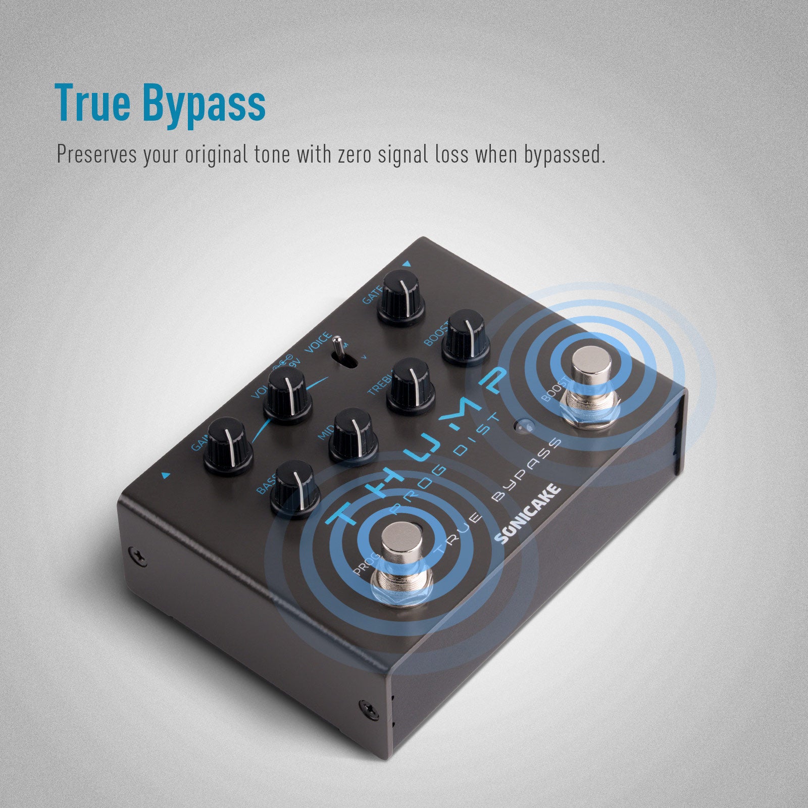 Sonicake Thump High-Gain Distortion Pedal with Boost & Noise Gate