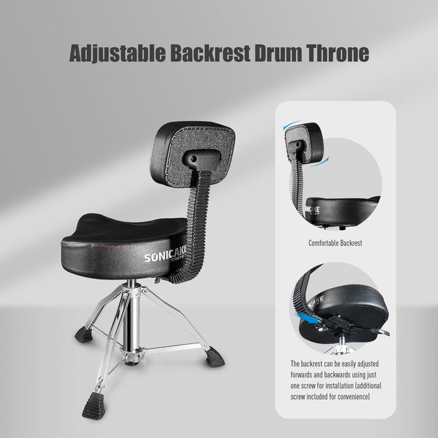 Drum Throne with Backrest Hydraulic - Sonicake