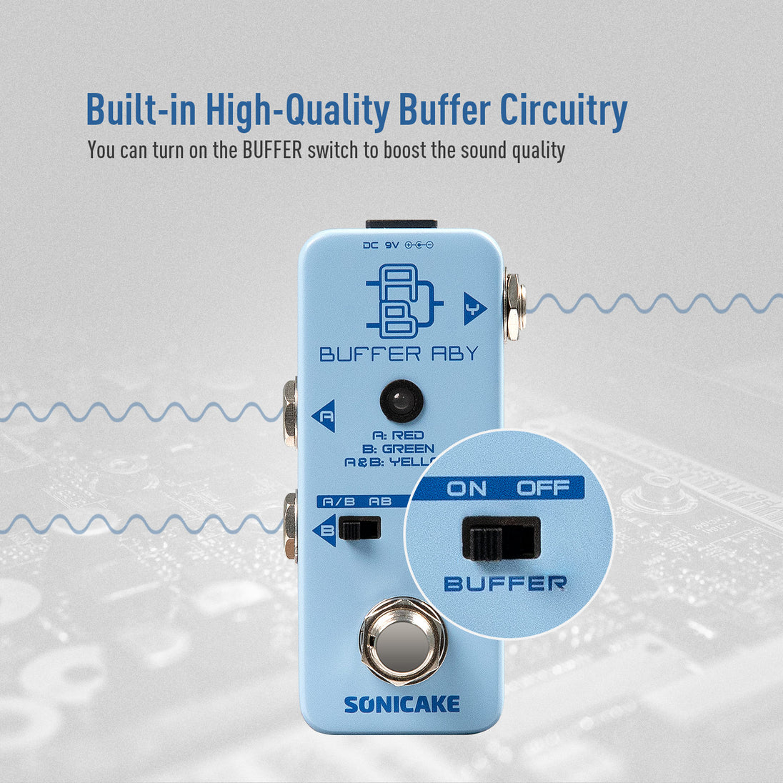 buffer pedal Sonicake Buffer ABY: ABY Switcher with a BUFFER Switch (QSS-23)