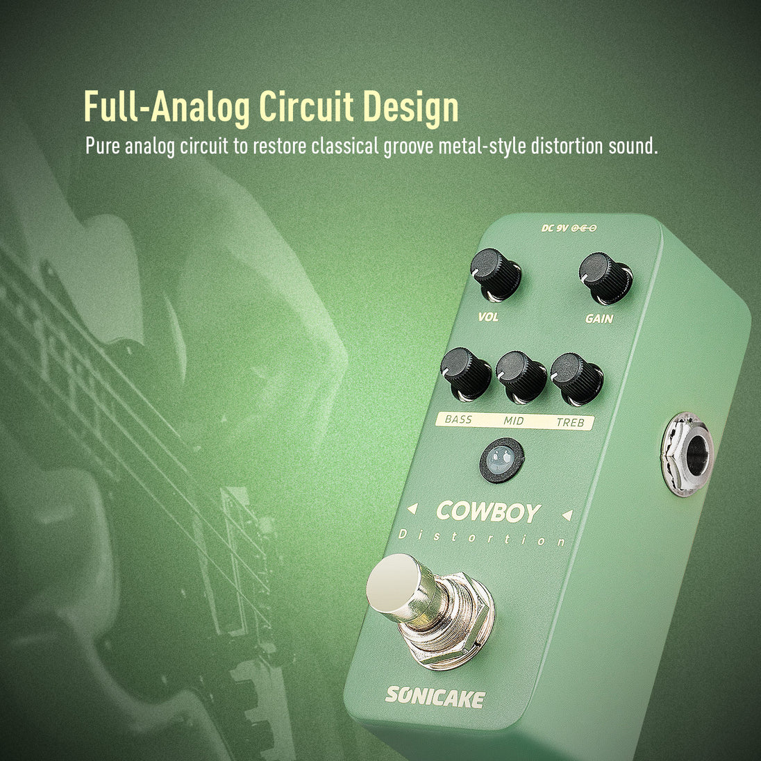 electric guitar distortion pedal Sonicake Cowboy High-gain Distortion Pedal