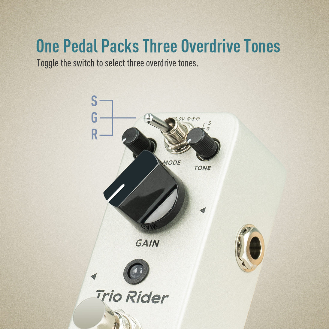 one pedal mode Sonicake Trio Rider Centaur-style Classic Overdrive Pedal