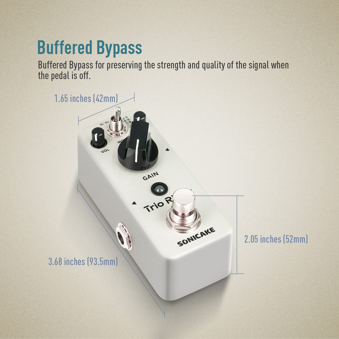 trio pedal Sonicake Trio Rider Centaur-style Classic Overdrive Pedal