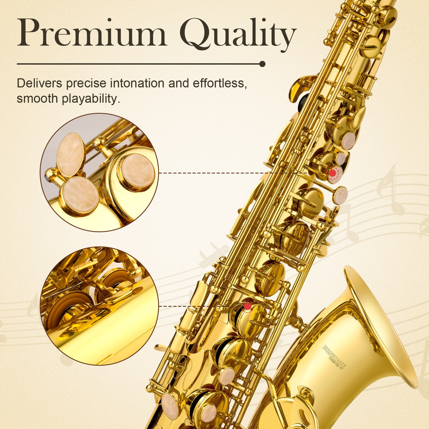 Alto Saxophone E Flat Gold - Sonicake