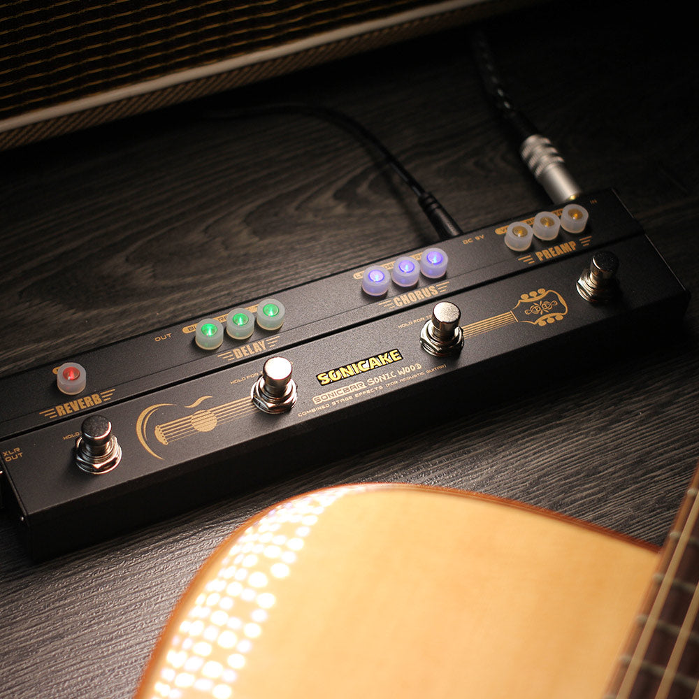 Sonicake Sonic Wood Acoustic Guitar Multi Effects Pedal Preamp DI Box